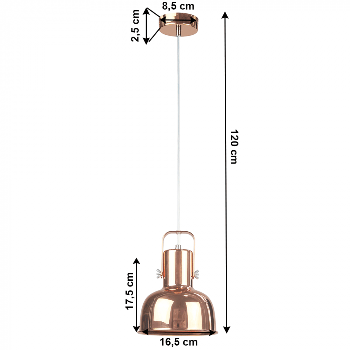 Lampa suspendata in stil retro, metal, roz auriu, AVIER TIP 3 [2]
