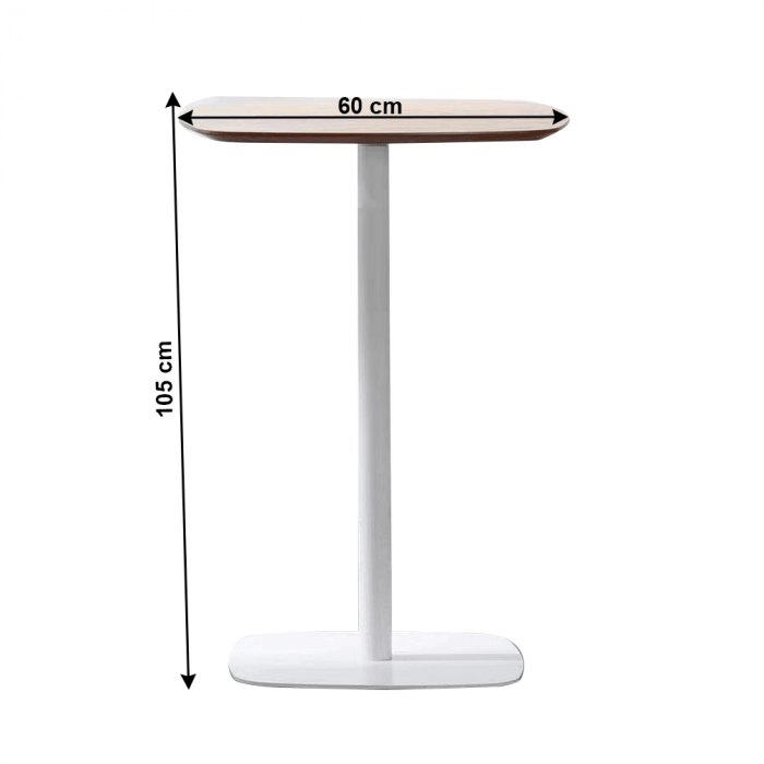 Masa de bar, stejar / alb, MDF / metal, diametru 60 cm, HARLOV [2]