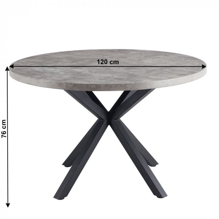 Masa de luat masa, gri carbon / negru, diametru 120 cm, MEDOR [2]