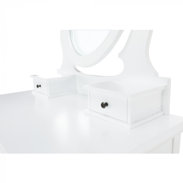 Masuta de toaleta cu taburet, alb/argintiu, LINET NEW [15]