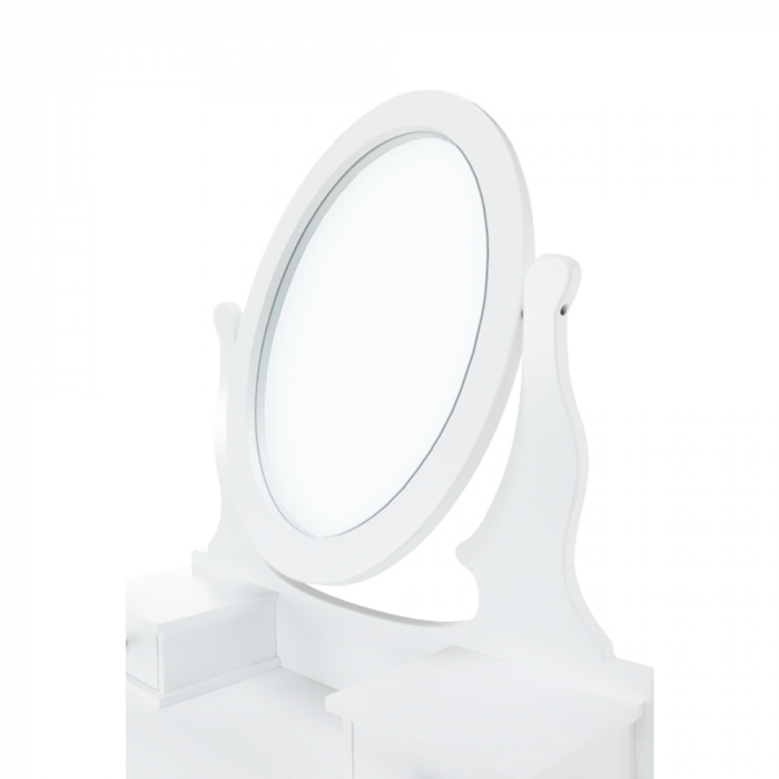 Masuta de toaleta cu taburet, alb/argintiu, LINET NEW [10]