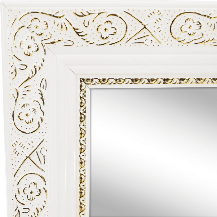 Oglinda de podea, alb/ornament auriu, LAVAL [14]