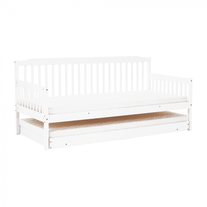 Pat extensibil pentru copii cu pat , alb, lemn masiv, PEDREZA [10]