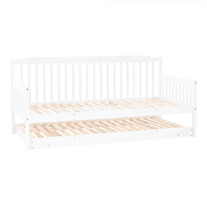 Pat extensibil pentru copii cu pat , alb, lemn masiv, PEDREZA [16]