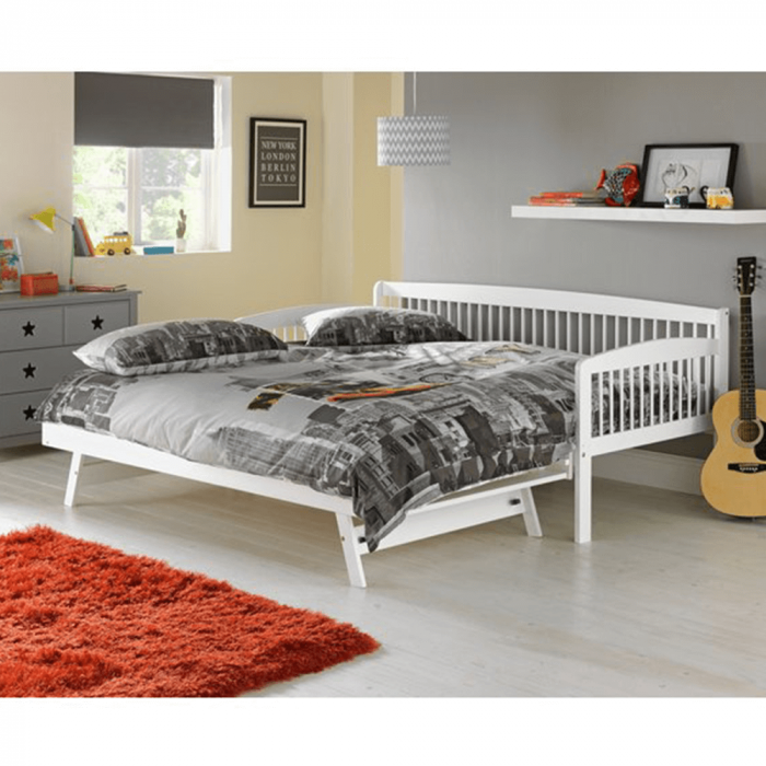 Pat extensibil pentru copii cu pat , alb, lemn masiv, PEDREZA [19]
