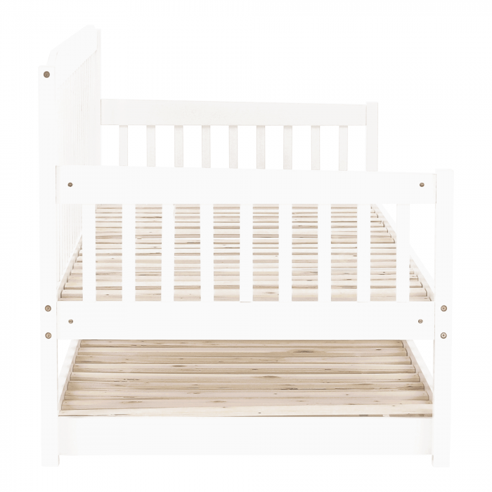 Pat extensibil pentru copii cu pat , alb, lemn masiv, PEDREZA [9]