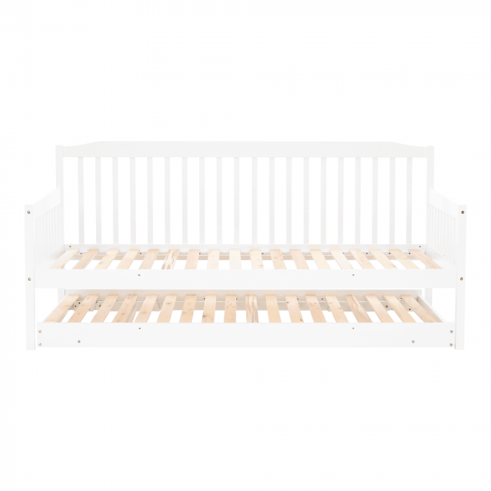Pat extensibil pentru copii cu pat , alb, lemn masiv, PEDREZA [8]