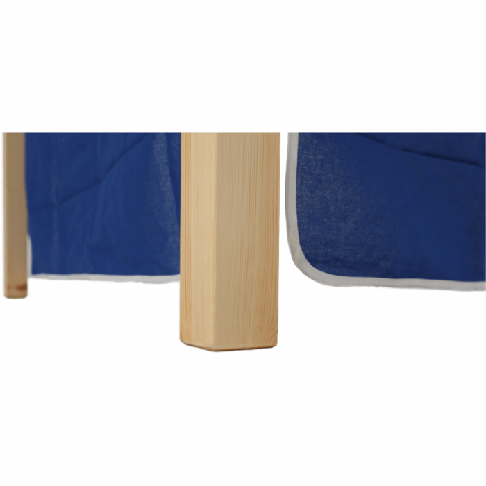 Pat inaltat, lemn de pin natur/albastru, 90x200, INDIGO [13]