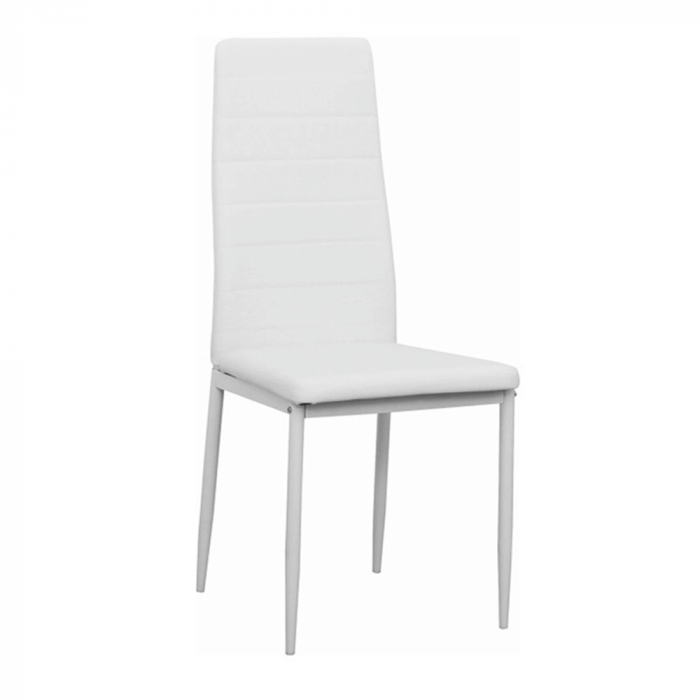 Set 4 scaune, piele eco alba/metal alb, COLETA NOVA [1]