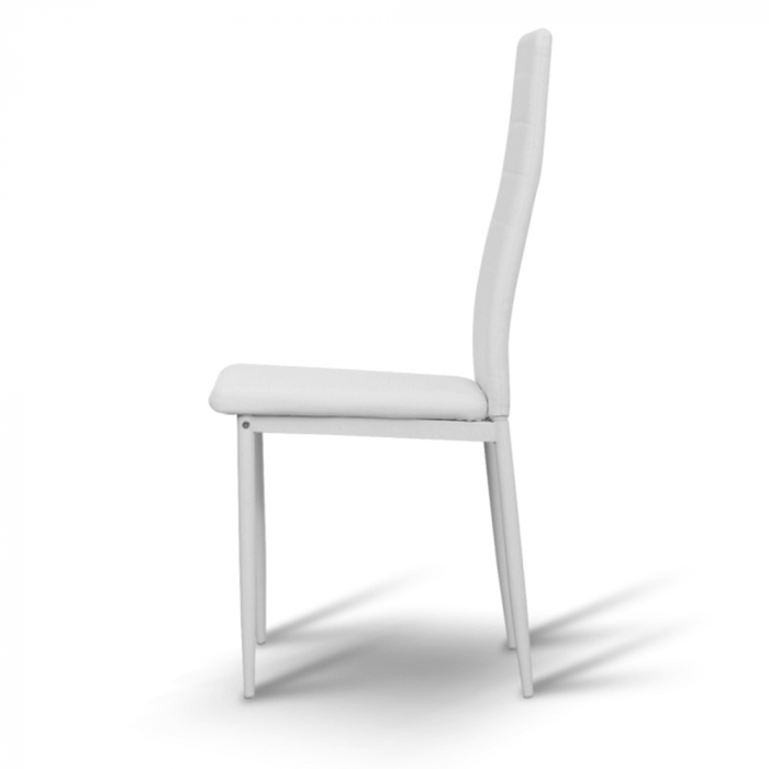Set 4 scaune, piele eco alba/metal alb, COLETA NOVA [4]