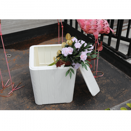 Cutie / masă de depozitare pentru grădină, albă, IBLIS [4]