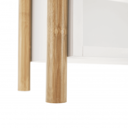Etajera cu 4 rafturi, bambus natural / alb, BALTIKA TYPE 3 [8]