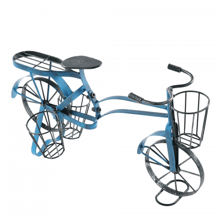 Ghiveci RETRO in forma de bicicleta, negru / albastru, ALBO [0]