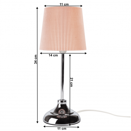 Lampa de masa, din metal / material textil roz, GAIDEN [3]