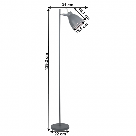 Lampa de podea, gri / metal, AIDEN TIP 2 [1]