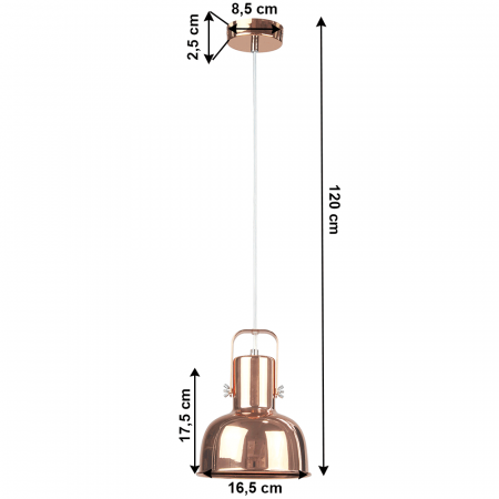 Lampa suspendata in stil retro, metal, roz auriu, AVIER TIP 3 [1]