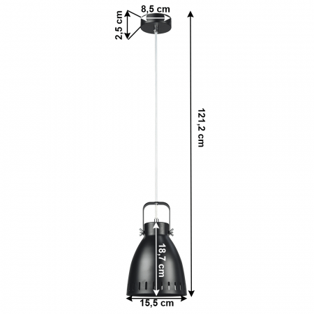 Lampa suspendata, neagra / metalica, AIDEN TIP 3 [1]