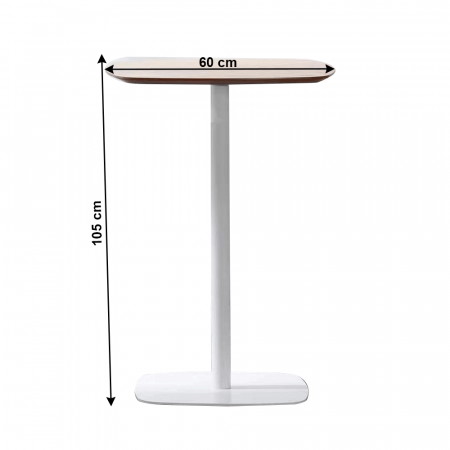 Masa de bar, stejar / alb, MDF / metal, diametru 60 cm, HARLOV [1]