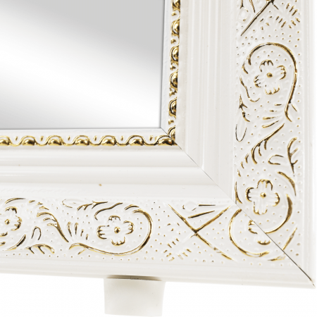Oglinda de podea, alb/ornament auriu, LAVAL [14]