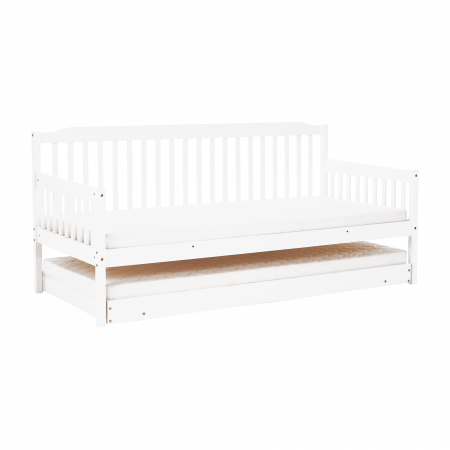 Pat extensibil pentru copii cu pat , alb, lemn masiv, PEDREZA [9]