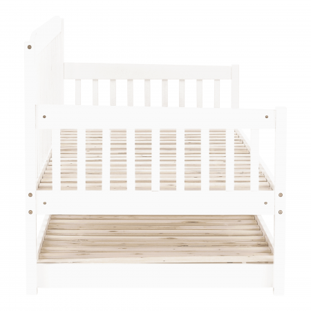 Pat extensibil pentru copii cu pat , alb, lemn masiv, PEDREZA [8]