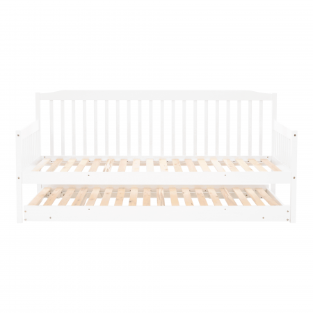 Pat extensibil pentru copii cu pat , alb, lemn masiv, PEDREZA [7]