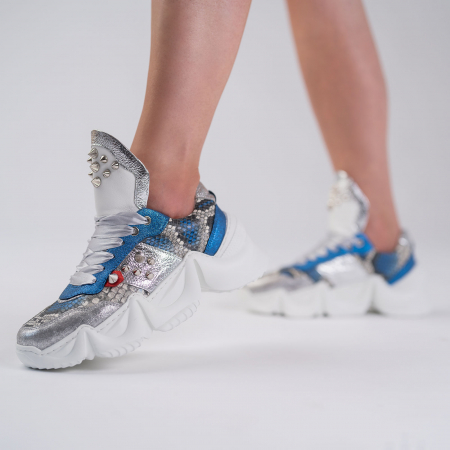 PANTOFI SPORT - GOLLUM - BLUE ROYAL/ARGINTIU 600600