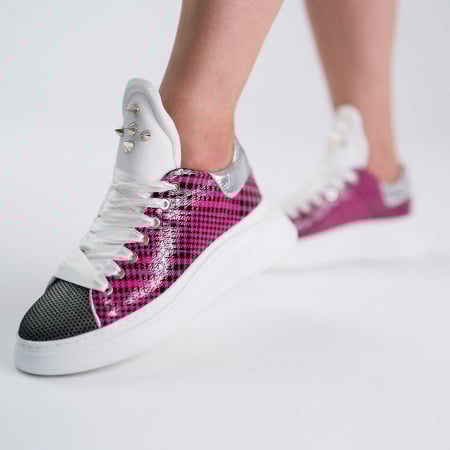 PANTOFI SPORT - PICK BARBIE- FUXIA/ARGINTIU/NEGRU 600777