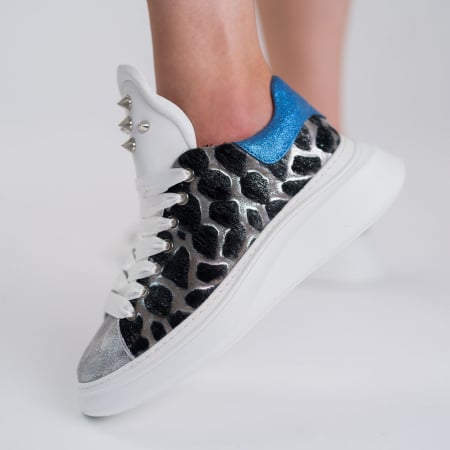 PANTOFI SPORT - PICK - NEGRU/ARGINTIU/ROYAL BLUE 600110