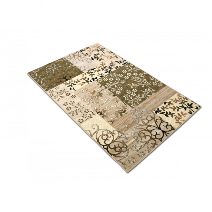 Covor Modern, Lotos 1521, Crem / Verde, Diverse Dimensiuni, 1800 gr/mp [3]