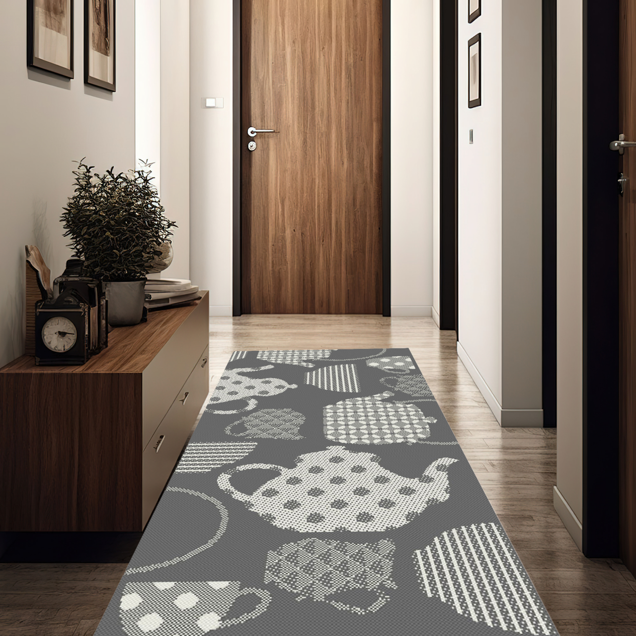 Covor Antiderapant, Flex 19056, Gri, 75x200 cm, 1500 gr/mp [5]