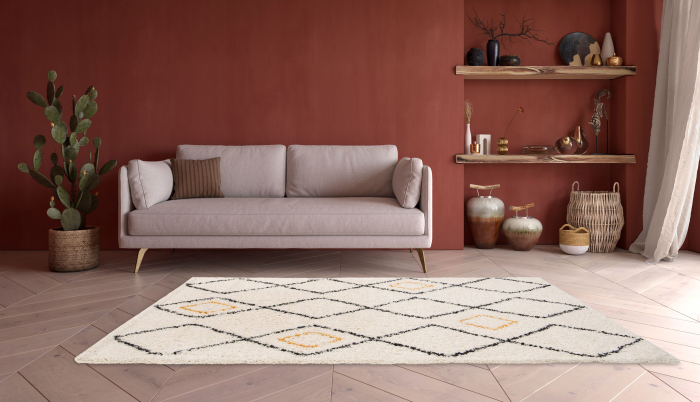 Covor Belgian, Gent 51504, Crem/Negru, Diverse Dimensiuni [2]