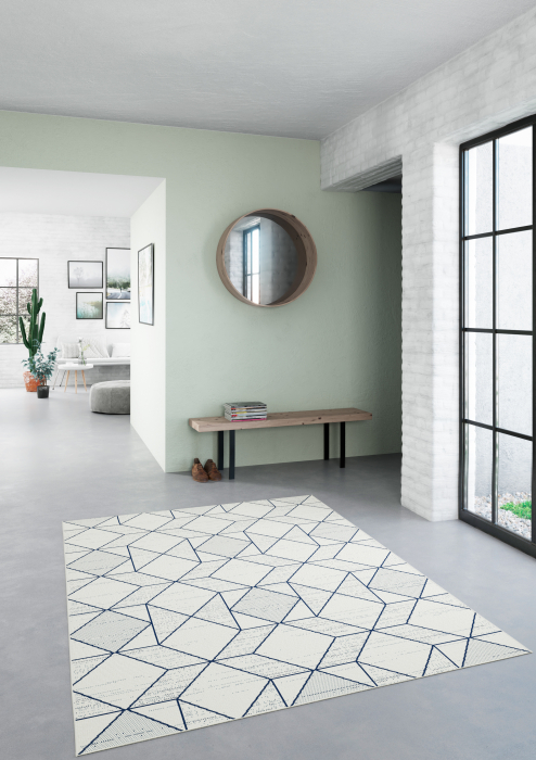 Covor Belgian, Preston 47277, Alb/Albastru, 160x230cm [6]
