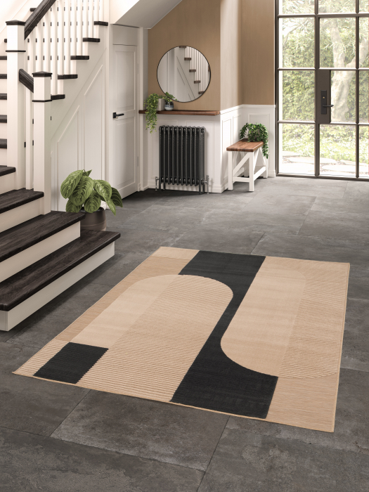 Covor Belgian, Rio 24503, Bej/Negru, Diverse Dimensiuni [3]