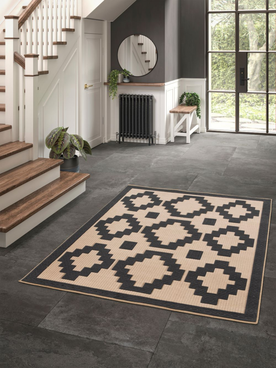 Covor Belgian, Rio 24523, Bej/Negru, Diverse Dimensiuni [4]