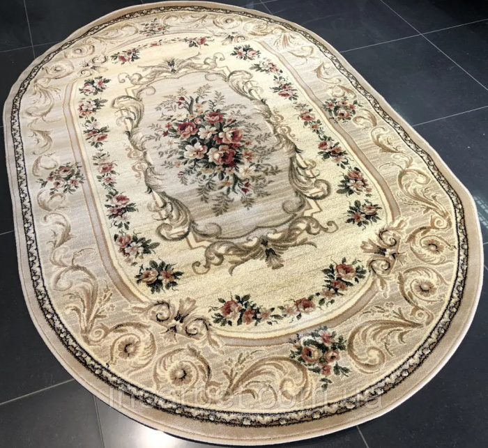 Covor Clasic, Lotos 535, Bej / Crem, Oval, Diverse Dimensiuni, 1800 gr/mp [4]