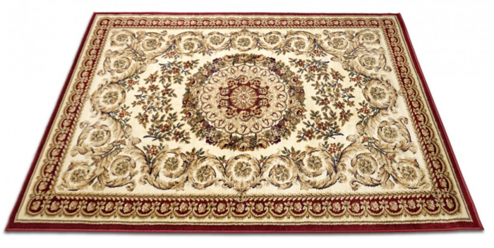 Covor Clasic, Lotos 539, Crem / Grena, Diverse Dimensiuni, 1800 gr/mp [4]
