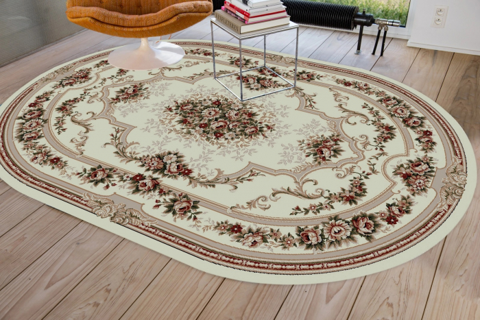 Covor Clasic, Lotos 574, Crem / Bej, Oval, Diverse Dimensiuni [2]