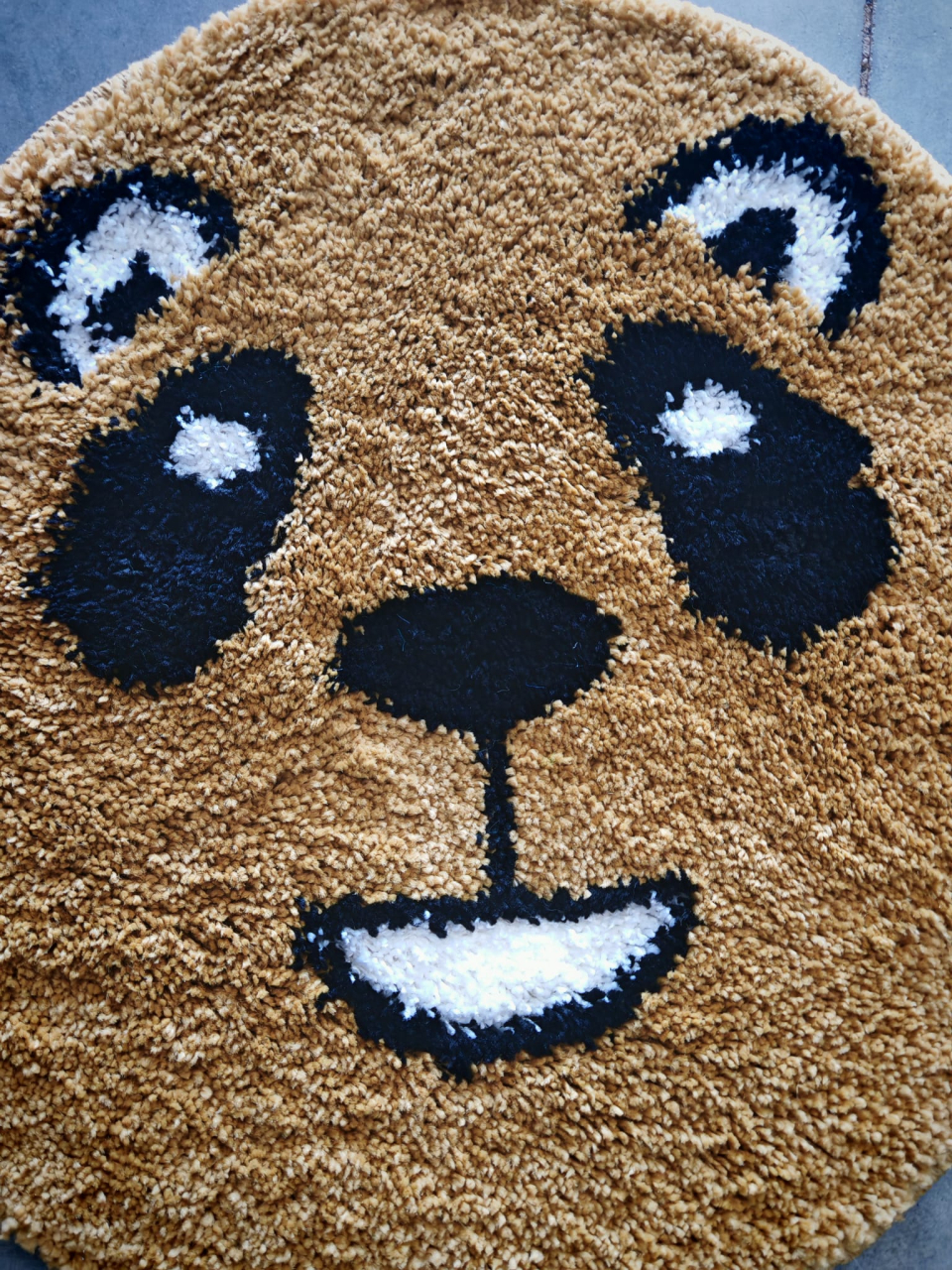 Covor Fantasy Panda, Galben, 67x67 cm, Rotund, 2550 gr/mp [3]