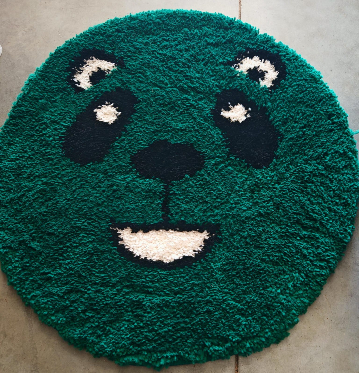 Covor Fantasy Panda, Verde, 67x67 cm, Rotund, 2550 gr/mp [2]