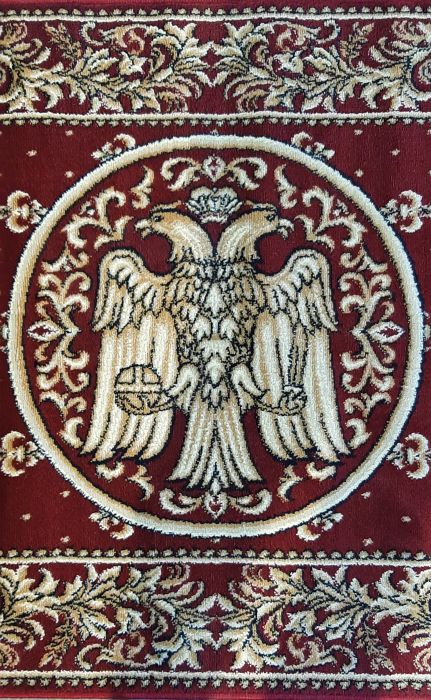 Covor Lotos, Model Bisericesc, 15077, Rosu Bordeaux, Oval, Diverse Dimensiuni, 1800 gr/mp [3]