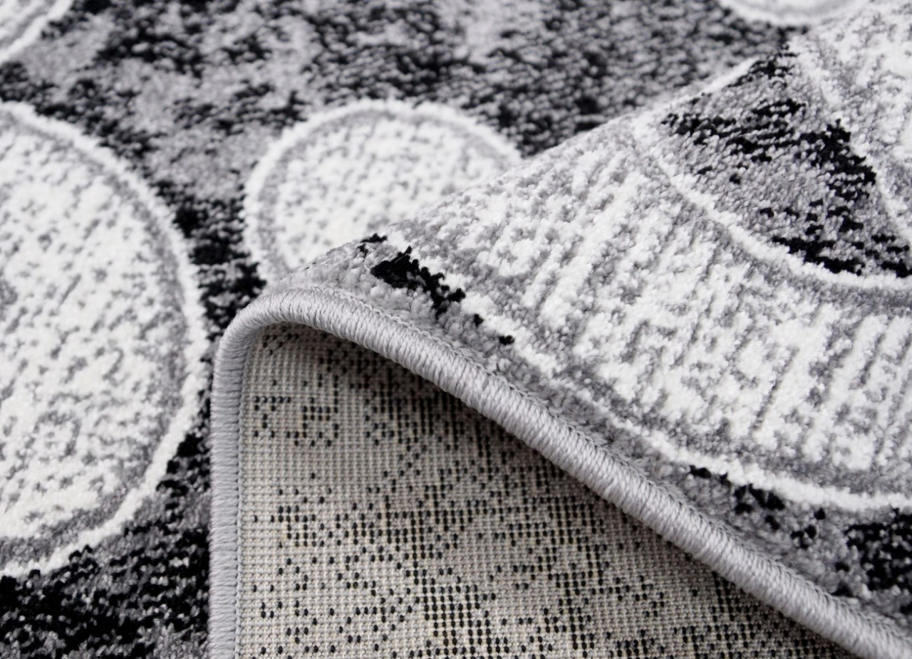 Covor Modern, Cappuccino 16028, Gri / Alb, Oval, Diverse Dimensiuni, 1700 gr/mp [2]