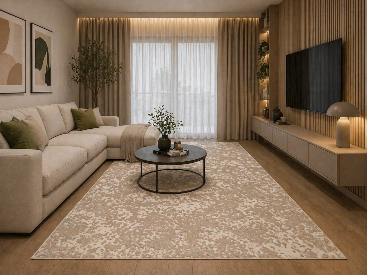 Covor Modern, Itea, 42003, Crem, Diverse Dimensiuni, 1800 gr/mp [2]