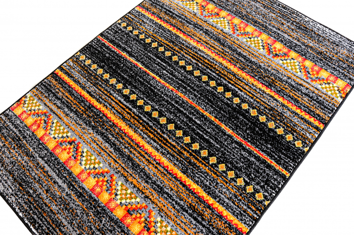 Covor Modern, Kolibri 11271-180, Negru/Portocaliu, Diverse Dimensiuni, 2200 gr/mp [3]