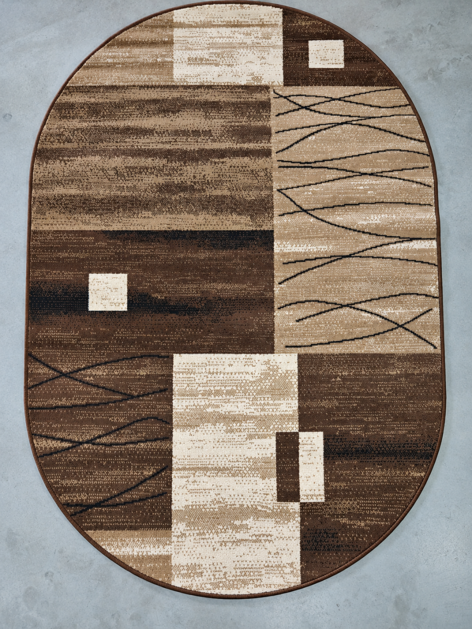 Covor Modern, Luna 1805, Bej/Maro , Oval, Diverse Dimensiuni, 1300 gr/mp [2]
