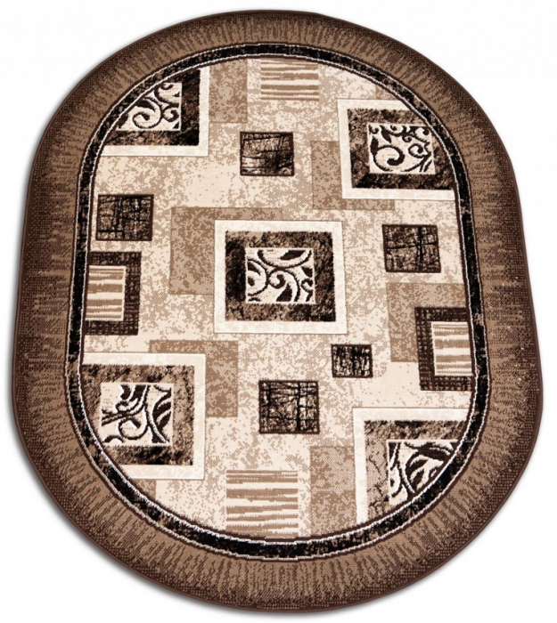 Covor Modern, Luna 1835, Bej / Maro, Oval, Diverse Dimensiuni, 1300 gr/mp [2]