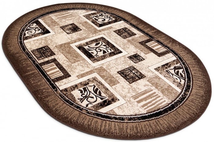 Covor Modern, Luna 1835, Bej / Maro, Oval, Diverse Dimensiuni, 1300 gr/mp [3]