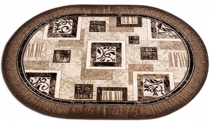 Covor Modern, Luna 1835, Bej / Maro, Oval, Diverse Dimensiuni, 1300 gr/mp [4]
