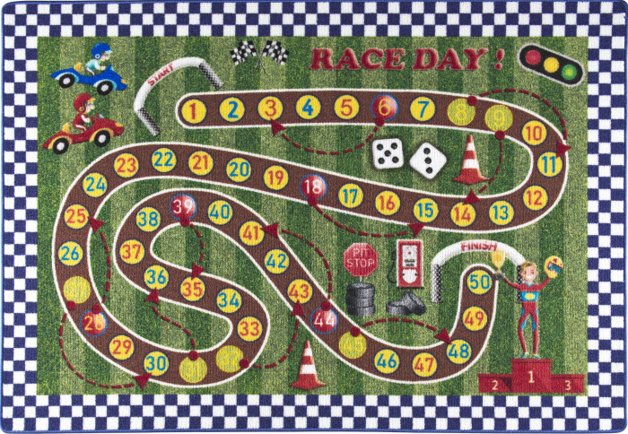Covor Pentru Copii, Antiderapant, Racing Game, Multicolor, 133x190 cm, 1632 gr/mp [1]