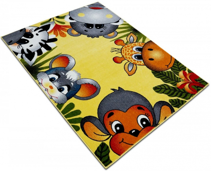Covor Pentru Copii, Kolibri Animalute 11058, Galben, Diverse Dimensiuni, 2200 gr/mp [4]